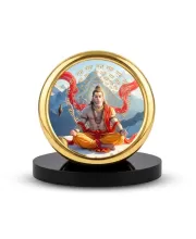 Car Desk/Table Top Lord Hanuman Metal Golden Photo Stand  2x2 Inches, Compact & Stylish Spiritual Display For Car, Home & Office (Pack Of 1) (F18650)