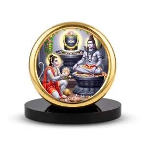 Car Desk/Table Top Lord Shiva Metal Golden Photo Stand 2x2 Inches, Compact & Stylish Spiritual Display For Car, Home & Office (Pack Of 1) (F18654) Car Desk/Table Top Lord Shiva Metal Golden Photo Stand 2x2 Inches, Compact & Stylish Spiritual Display For Car, Home & Office (Pack Of 1) (F18654)
