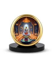 Car Desk/Table Top Lord Shiva Metal Golden Photo Stand  2x2 Inches, Compact & Stylish Spiritual Display For Car, Home & Office (Pack Of 1) (F18657)