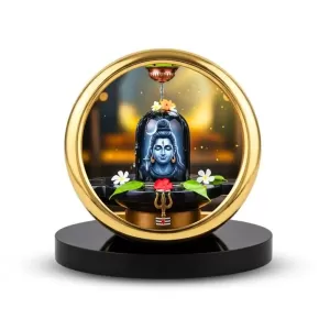 Car Desk/Table Top Lord Shiva Metal Golden Photo Stand 2x2 Inches, Compact & Stylish Spiritual Display For Car, Home & Office (Pack Of 1) (F18661) Car Desk/Table Top Lord Shiva Metal Golden Photo Stand 2x2 Inches, Compact & Stylish Spiritual Display For Car, Home & Office (Pack Of 1) (F18661)
