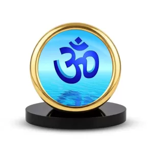 Car Desk/Table Top Om Symbol Metal Golden Photo Stand 2x2 Inches, Compact & Stylish Spiritual Display For Car, Home & Office (Pack Of 1) (F18667) Car Desk/Table Top Om Symbol Metal Golden Photo Stand 2x2 Inches, Compact & Stylish Spiritual Display For Car, Home & Office (Pack Of 1) (F18667)