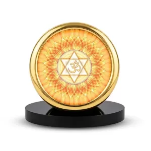 Car Desk/Table Top Om Symbol Metal Golden Photo Stand 2x2 Inches, Compact & Stylish Spiritual Display For Car, Home & Office (Pack Of 1) (F18670) Car Desk/Table Top Om Symbol Metal Golden Photo Stand 2x2 Inches, Compact & Stylish Spiritual Display For Car, Home & Office (Pack Of 1) (F18670)