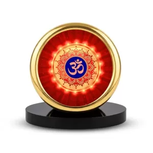 Car Desk/Table Top Om Symbol Metal Golden Photo Stand 2x2 Inches, Compact & Stylish Spiritual Display For Car, Home & Office (Pack Of 1) (F18673) Car Desk/Table Top Om Symbol Metal Golden Photo Stand 2x2 Inches, Compact & Stylish Spiritual Display For Car, Home & Office (Pack Of 1) (F18673)