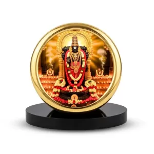Car Desk/Table Top Lord Venkateswara Metal Golden Photo Stand 2x2 Inches, Compact & Stylish Spiritual Display For Car, Home & Office (Pack Of 1) (F18675) Car Desk/Table Top Lord Venkateswara Metal Golden Photo Stand 2x2 Inches, Compact & Stylish Spiritual Display For Car, Home & Office (Pack Of 1) (F18675)