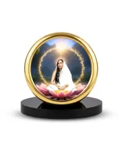 Car Desk/Table Top Saradadevi Metal Golden Photo Stand  2x2 Inches, Compact & Stylish Spiritual Display For Car, Home & Office (Pack Of 1) (F18684)