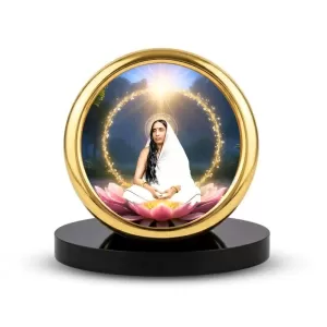 Car Desk/Table Top Saradadevi Metal Golden Photo Stand 2x2 Inches, Compact & Stylish Spiritual Display For Car, Home & Office (Pack Of 1) (F18684) Car Desk/Table Top Saradadevi Metal Golden Photo Stand 2x2 Inches, Compact & Stylish Spiritual Display For Car, Home & Office (Pack Of 1) (F18684)