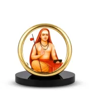 Car Desk/Table Top Aadhi Shankarcharya Metal Golden Photo Stand  2x2 Inches, Compact & Stylish Spiritual Display For Car, Home & Office (Pack Of 1) (F18686)