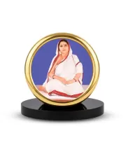 Car Desk/Table Top Boramma Metal Golden Photo Stand  2x2 Inches, Compact & Stylish Spiritual Display For Car, Home & Office (Pack Of 1) (F18692)