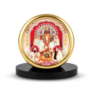 Car Desk/Table Top Kali Matha And Ramakrishna Paramahamsa Metal Golden Photo Stand  2x2 Inches, Compact & Stylish Spiritual Display For Car, Home & Office (Pack Of 1) (F18696)