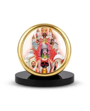 Car Desk/Table Top Kali Matha And Ramakrishna Paramahamsa Metal Golden Photo Stand  2x2 Inches, Compact & Stylish Spiritual Display For Car, Home & Office (Pack Of 1) (F18697)