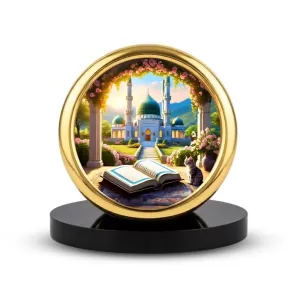 Car Desk/Table Top Mucca Masid Metal Golden Photo Stand 2x2 Inches, Compact & Stylish Spiritual Display For Car, Home & Office (Pack Of 1) (F18714) Car Desk/Table Top Mucca Masid Metal Golden Photo Stand 2x2 Inches, Compact & Stylish Spiritual Display For Car, Home & Office (Pack Of 1) (F18714)