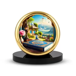 Car Desk/Table Top Mucca Masid Metal Golden Photo Stand 2x2 Inches, Compact & Stylish Spiritual Display For Car, Home & Office (Pack Of 1) (F18715) Car Desk/Table Top Mucca Masid Metal Golden Photo Stand 2x2 Inches, Compact & Stylish Spiritual Display For Car, Home & Office (Pack Of 1) (F18715)