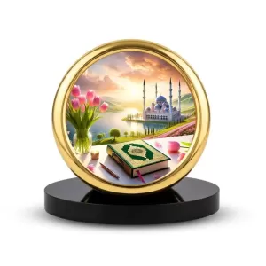 Car Desk/Table Top Mucca Masid Metal Golden Photo Stand 2x2 Inches, Compact & Stylish Spiritual Display For Car, Home & Office (Pack Of 1) (F18717) Car Desk/Table Top Mucca Masid Metal Golden Photo Stand 2x2 Inches, Compact & Stylish Spiritual Display For Car, Home & Office (Pack Of 1) (F18717)