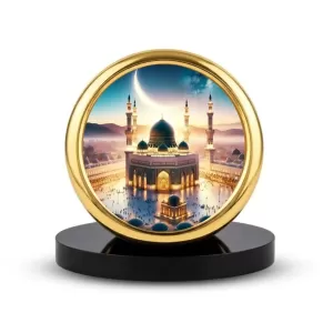 Car Desk/Table Top Mucca Masid Metal Golden Photo Stand 2x2 Inches, Compact & Stylish Spiritual Display For Car, Home & Office (Pack Of 1) (F18718) Car Desk/Table Top Mucca Masid Metal Golden Photo Stand 2x2 Inches, Compact & Stylish Spiritual Display For Car, Home & Office (Pack Of 1) (F18718)
