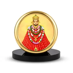 Car Desk/Table Top Lord Khatu Shyam Ji Metal Golden Photo Stand 2x2 Inches, Compact & Stylish Spiritual Display For Car, Home & Office (Pack Of 1) (F18728) Car Desk/Table Top Lord Khatu Shyam Ji Metal Golden Photo Stand 2x2 Inches, Compact & Stylish Spiritual Display For Car, Home & Office (Pack Of 1) (F18728)