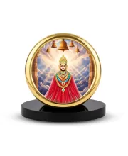 Car Desk/Table Top  Lord Khatu Shyam Ji  Metal Golden Photo Stand  2x2 Inches, Compact & Stylish Spiritual Display For Car, Home & Office (Pack Of 1) (F18729)