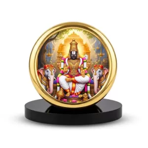 Car Desk/Table Top Lord Venkateswara Metal Golden Photo Stand 2x2 Inches, Compact & Stylish Spiritual Display For Car, Home & Office (Pack Of 1) (F18731) Car Desk/Table Top Lord Venkateswara Metal Golden Photo Stand 2x2 Inches, Compact & Stylish Spiritual Display For Car, Home & Office (Pack Of 1) (F18731)