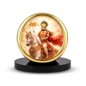 Car Desk/Table Top Lord Khatu Shyam Ji Metal Golden Photo Stand 2x2 Inches, Compact & Stylish Spiritual Display For Car, Home & Office (Pack Of 1) (F18734) Car Desk/Table Top Lord Khatu Shyam Ji Metal Golden Photo Stand 2x2 Inches, Compact & Stylish Spiritual Display For Car, Home & Office (Pack Of 1) (F18734)