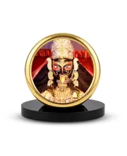 Car Desk/Table Top Kali Matha Metal Golden Photo Stand  2x2 Inches, Compact & Stylish Spiritual Display For Car, Home & Office (Pack Of 1) (F18741)