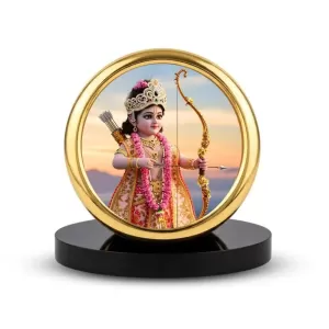 Car Desk/Table Top Little Rama Metal Golden Photo Stand 2x2 Inches, Compact & Stylish Spiritual Display For Car, Home & Office (Pack Of 1) (F18745) Car Desk/Table Top Little Rama Metal Golden Photo Stand 2x2 Inches, Compact & Stylish Spiritual Display For Car, Home & Office (Pack Of 1) (F18745)