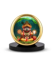Car Desk/Table Top Lord Jagannath Metal Golden Photo Stand  2x2 Inches, Compact & Stylish Spiritual Display For Car, Home & Office (Pack Of 1) (F18753)