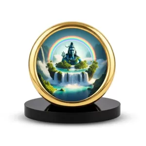 Car Desk/Table Top Lord Shiva Metal Golden Photo Stand 2x2 Inches, Compact & Stylish Spiritual Display For Car, Home & Office (Pack Of 1) (F18755) Car Desk/Table Top Lord Shiva Metal Golden Photo Stand 2x2 Inches, Compact & Stylish Spiritual Display For Car, Home & Office (Pack Of 1) (F18755)