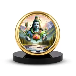 Car Desk/Table Top Lord Shiva Metal Golden Photo Stand 2x2 Inches, Compact & Stylish Spiritual Display For Car, Home & Office (Pack Of 1) (F18756) Car Desk/Table Top Lord Shiva Metal Golden Photo Stand 2x2 Inches, Compact & Stylish Spiritual Display For Car, Home & Office (Pack Of 1) (F18756)