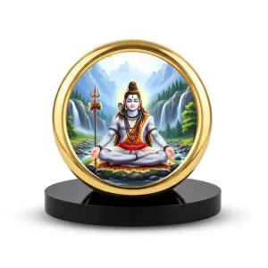 Car Desk/Table Top Lord Shiva Metal Golden Photo Stand 2x2 Inches, Compact & Stylish Spiritual Display For Car, Home & Office (Pack Of 1) (F18758) Car Desk/Table Top Lord Shiva Metal Golden Photo Stand 2x2 Inches, Compact & Stylish Spiritual Display For Car, Home & Office (Pack Of 1) (F18758)