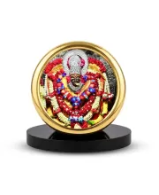 Car Desk/Table Top Maa Kali Metal Golden Photo Stand  2x2 Inches, Compact & Stylish Spiritual Display For Car, Home & Office (Pack Of 1) (F18762)