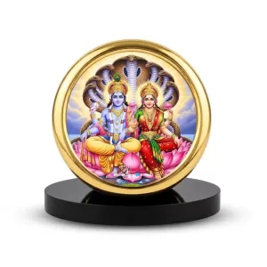 Car Desk/Table Top Lord Vishnu Lakshmi Metal Golden Photo Stand 2x2 Inches, Compact & Stylish Spiritual Display For Car, Home & Office (Pack Of 1) (F18763) Car Desk/Table Top Lord Vishnu Lakshmi Metal Golden Photo Stand 2x2 Inches, Compact & Stylish Spiritual Display For Car, Home & Office (Pack Of 1) (F18763)