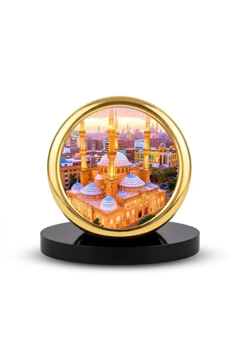 Car Desk/Table Top Mucca Masid Metal Golden Photo Stand  2x2 Inches, Compact & Stylish Spiritual Display For Car, Home & Office (Pack Of 1) (F18768)