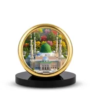 Car Desk/Table Top Mucca Masid Metal Golden Photo Stand  2x2 Inches, Compact & Stylish Spiritual Display For Car, Home & Office (Pack Of 1) (F18778)