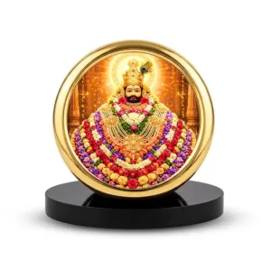 Car Desk/Table Top Khatu Shyam Metal Golden Photo Stand 2x2 Inches, Compact & Stylish Spiritual Display For Car, Home & Office (Pack Of 1) (F18791) Car Desk/Table Top Khatu Shyam Metal Golden Photo Stand 2x2 Inches, Compact & Stylish Spiritual Display For Car, Home & Office (Pack Of 1) (F18791)