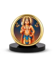 Car Desk/Table Top Lord Karthikeya Metal Golden Photo Stand  2x2 Inches, Compact & Stylish Spiritual Display For Car, Home & Office (Pack Of 1) (F18793)