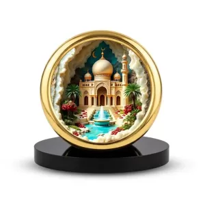Car Desk/Table Top Mucca Masid Metal Golden Photo Stand 2x2 Inches, Compact & Stylish Spiritual Display For Car, Home & Office (Pack Of 1) (F18795) Car Desk/Table Top Mucca Masid Metal Golden Photo Stand 2x2 Inches, Compact & Stylish Spiritual Display For Car, Home & Office (Pack Of 1) (F18795)