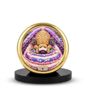 Car Desk/Table Top Khatu Shyam Metal Golden Photo Stand  2x2 Inches, Compact & Stylish Spiritual Display For Car, Home & Office (Pack Of 1) (F18804)
