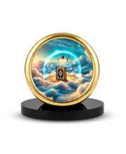Car Desk/Table Top Mucca Masid Metal Golden Photo Stand  2x2 Inches, Compact & Stylish Spiritual Display For Car, Home & Office (Pack Of 1) (F18811)