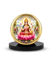 Car Desk/Table Top Goddess Lakshmi Metal Golden Photo Stand  2x2 Inches, Compact & Stylish Spiritual Display For Car, Home & Office (Pack Of 1) (F18818)