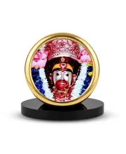Car Desk/Table Top Tara Maa Metal Golden Photo Stand  2x2 Inches, Compact & Stylish Spiritual Display For Car, Home & Office (Pack Of 1) (F18825)