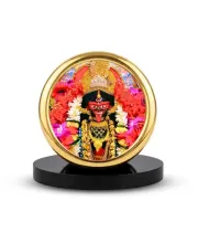 Car Desk/Table Top Kali Maa Metal Golden Photo Stand  2x2 Inches, Compact & Stylish Spiritual Display For Car, Home & Office (Pack Of 1) (F18830)