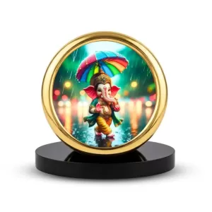 Car Desk/Table Top Little Ganesha Metal Golden Photo Stand 2x2 Inches, Compact & Stylish Spiritual Display For Car, Home & Office (Pack Of 1) (F18841) Car Desk/Table Top Little Ganesha Metal Golden Photo Stand 2x2 Inches, Compact & Stylish Spiritual Display For Car, Home & Office (Pack Of 1) (F18841)