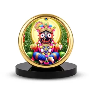 Car Desk/Table Top Lord Jagannath Metal Golden Photo Stand 2x2 Inches, Compact & Stylish Spiritual Display For Car, Home & Office (Pack Of 1) (F18846) Car Desk/Table Top Lord Jagannath Metal Golden Photo Stand 2x2 Inches, Compact & Stylish Spiritual Display For Car, Home & Office (Pack Of 1) (F18846)