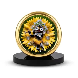 Car Desk/Table Top Lord Jagannath Metal Golden Photo Stand 2x2 Inches, Compact & Stylish Spiritual Display For Car, Home & Office (Pack Of 1) (F18852) Car Desk/Table Top Lord Jagannath Metal Golden Photo Stand 2x2 Inches, Compact & Stylish Spiritual Display For Car, Home & Office (Pack Of 1) (F18852)