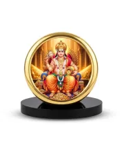 Car Desk/Table Top Kubera Metal Golden Photo Stand  2x2 Inches, Compact & Stylish Spiritual Display For Car, Home & Office (Pack Of 1) (F18854)