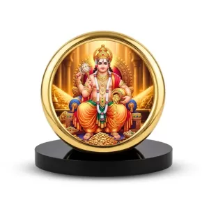 Car Desk/Table Top Kubera Metal Golden Photo Stand  2x2 Inches, Compact & Stylish Spiritual Display For Car, Home & Office (Pack Of 1) (F18854)