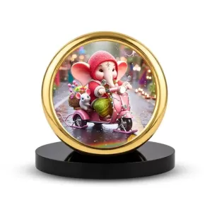 Car Desk/Table Top Little Ganesha Metal Golden Photo Stand 2x2 Inches, Compact & Stylish Spiritual Display For Car, Home & Office (Pack Of 1) (F18858) Car Desk/Table Top Little Ganesha Metal Golden Photo Stand 2x2 Inches, Compact & Stylish Spiritual Display For Car, Home & Office (Pack Of 1) (F18858)