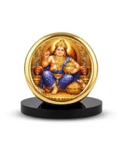 Car Desk/Table Top Lord Kubera Metal Golden Photo Stand  2x2 Inches, Compact & Stylish Spiritual Display For Car, Home & Office (Pack Of 1) (F18863)