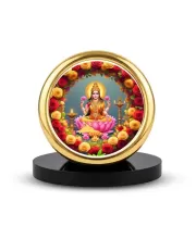 Car Desk/Table Top Goddess Lakshmi Metal Golden Photo Stand  2x2 Inches, Compact & Stylish Spiritual Display For Car, Home & Office (Pack Of 1) (F18866)