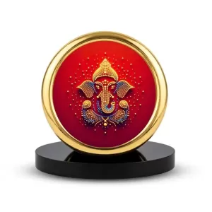 Car Desk/Table Top Lord Ganesha Metal Golden Photo Stand 2x2 Inches, Compact & Stylish Spiritual Display For Car, Home & Office (Pack Of 1) (F18871) Car Desk/Table Top Lord Ganesha Metal Golden Photo Stand 2x2 Inches, Compact & Stylish Spiritual Display For Car, Home & Office (Pack Of 1) (F18871)