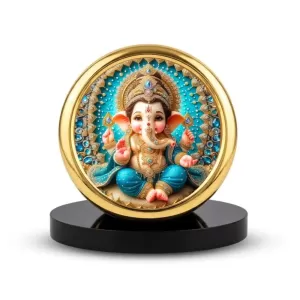 Car Desk/Table Top Lord Ganesha Metal Golden Photo Stand 2x2 Inches, Compact & Stylish Spiritual Display For Car, Home & Office (Pack Of 1) (F18872) Car Desk/Table Top Lord Ganesha Metal Golden Photo Stand 2x2 Inches, Compact & Stylish Spiritual Display For Car, Home & Office (Pack Of 1) (F18872)